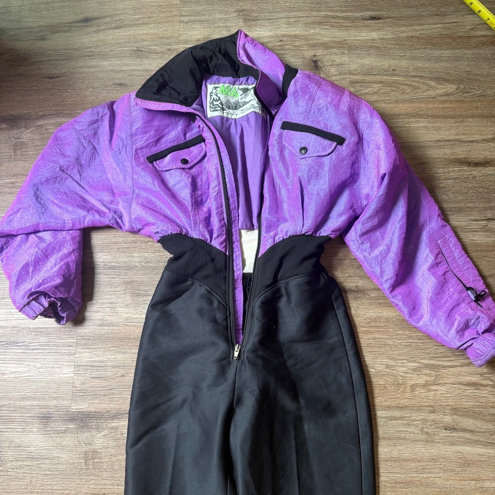 VTG NILS Skiwear One Piece Snowsuit Jumpsuit Iridescent Purple | Size XS - Picture 3 of 16